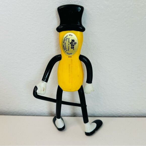 Vintage Planters Mr. Peanut 1991 Russ Bendy Bendable Advertising Toy Figure - Picture 2 of 3